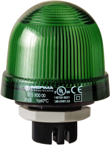 Einbau-LED-Dauerleuchte, Ø 75 mm, grün, 24 V AC/DC, IP65