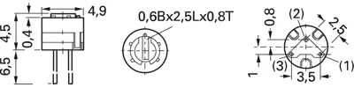 RJ-4EW-202-2K OHM Nidec Copal Trimmer Potentiometers Image 2