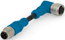Sensor-Aktor Kabel, M12-Kabelstecker, gerade auf M12-Kabeldose, abgewinkelt, 4-polig, 7 m, PVC, schwarz, 4 A, T4162114004-006