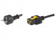 Geräteanschlussleitung, Europa, Stecker Typ E + F, gerade auf C19-Dose, gerade, H05VV-F3G1,5mm², schwarz, 2 m