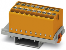 Verteilerblock, Push-in-Anschluss, 0,14-4,0 mm², 18-polig, 24 A, 8 kV, orange, 3273062