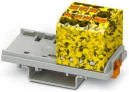Verteilerblock, Push-in-Anschluss, 0,14-4,0 mm², 7-polig, 24 A, 8 kV, gelb/schwarz, 3273086