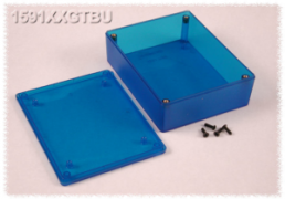 ABS Gehäuse, (L x B x H) 122 x 94 x 36 mm, blau/transparent, IP54, 1591XXGTBU