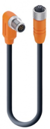 Sensor-Aktor Kabel, M23-Kabelstecker, abgewinkelt auf M23-Kabeldose, gerade, 8-polig, 2 m, PUR, schwarz, 2 A, 9388