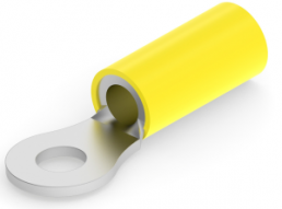 Isolierter Ringkabelschuh, 3,0-6,0 mm², AWG 12 bis 10, 4.34 mm, M4, gelb