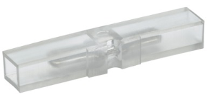 Flachsteckverteiler, 1 x 2 Kontakte, 4,8 x 0,8 mm, L 28 mm, isoliert, gerade, transparent, 8051