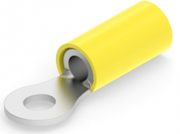 Isolierter Ringkabelschuh, 3,0-6,0 mm², AWG 12 bis 10, 4.17 mm, M4, gelb