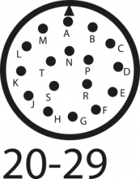 Stecker-Kontakteinsatz, 17-polig, Lötkelch, gerade, 97-20-29P(431)