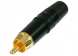 Cinch-Stecker für Kabelmontage 3,5 bis 6,1 mm Außen-Ø, vergoldet, Farbcodierring schwarz