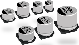 Elektrolytkondensator, 10 µF, 50 V (DC), ±20 %, SMD, Ø 6.3 mm