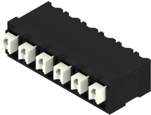 Leiterplattenklemme, 6-polig, RM 5 mm, 0,13-1,5 mm², 12 A, Federklemmanschluss, schwarz, 1869640000
