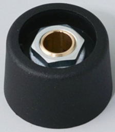 Drehknopf, 6.35 mm, Kunststoff, schwarz, Ø 23 mm, H 16 mm, A3123639