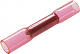 Stoßverbinder mit Wärmeschrumpfisolierung, 0,5-1,5 mm², AWG 22 bis 16, rot, 37.5 mm