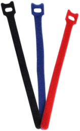 Klettkabelbinder-Set, lösbar, Nylon/Polyester, (L x B) 200 x 11 mm, schwarz/blau/rot