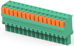 Leiterplattenklemme, 15-polig, RM 3.5 mm, 0,05-2 mm², 9 A, Push-in-Federanschluss, grün, 1-1986692-5