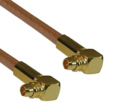 Koaxialkabel, MMCX-Stecker (abgewinkelt) auf MMCX-Stecker (abgewinkelt), 50 Ω, RG-316, Tülle schwarz, 153 mm, 265104-01-06.00