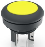 Drucktaster, 1-polig, gelb, beleuchtet (weiß), 0,1 A/35 V, Einbau-Ø 16.2 mm, IP65/IP67, 1.15.210.111/2401