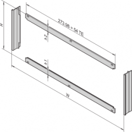 Frontrahmen, EMV?geschirmt, für horizontalen Leiterplatten-Einbau, 3 HE, 20 TE