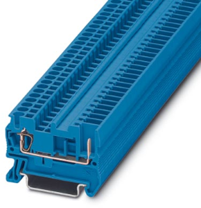 Durchgangsklemme, Zugfeder-/Steckanschluss, 0,08-4,0 mm², 2-polig, 24 A, 6 kV, blau, 3040656