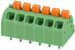 Leiterplattenklemme, 6-polig, RM 3.5 mm, 0,2-1,5 mm², 16 A, Federklemmanschluss, grün, 1862084