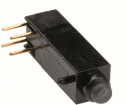 Drucktaster, 1-polig, schwarz, beleuchtet, 0,1 A/24 V, IP50, 2214.1233