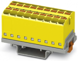 Verteilerblock, Push-in-Anschluss, 0,2-6,0 mm², 18-polig, 32 A, 6 kV, gelb, 3273576