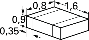 Keramik-Kondensator, 3.3 nF, 50 V (DC), ±10 %, SMD 0603, X7R, 06035C332KAT2A