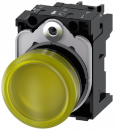 Leuchtmelder, 22mm, rund, Kunststoff, gelb, Linse,glatt, AC 110V, 3SU11036AA301AA0