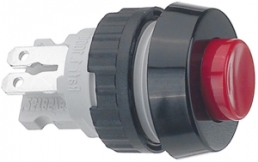 Drucktaster, 1-polig, rot, unbeleuchtet, 0,7 A/250 V, Einbau-Ø 15.2 mm, IP40/IP65, 1.10.001.011/0301