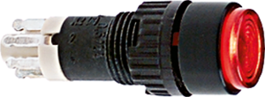 Drucktaster, 2-polig, transparent, beleuchtet (rot), 0,5 A/24 V, Einbau-Ø 9.1 mm, IP40, 1.15.106.501/1300