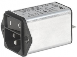 IEC-Stecker-C14, 50 bis 60 Hz, 10 A, 250 VAC, 300 µH, Flachstecker 6,3 mm, 4302.5005