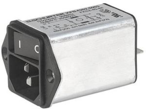 IEC-Stecker-C14, 50 bis 60 Hz, 4 A, 250 VAC, 1.5 mH, Flachstecker 6,3 mm, 4302.5003