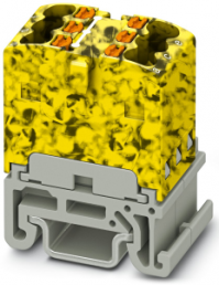 Verteilerblock, Push-in-Anschluss, 0,14-2,5 mm², 6-polig, 17.5 A, 6 kV, gelb/schwarz, 3002980