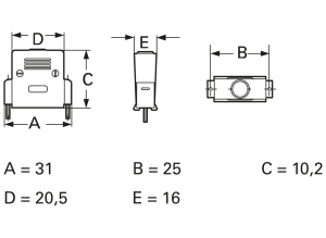 D-Sub Steckverbindergehäuse, Größe: 1 (DE), gerade 180°, Kunststoff, geschirmt, silber, AGP 09 G-ME