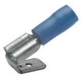 Isolierte Flachsteckhülse, 6,3 x 0,8 mm, 1,5 bis 2,5 mm², AWG 16 bis 14, Messing, verzinnt, blau, 730AZ