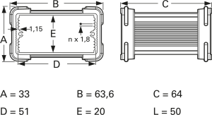 Aluminium Gehäuse, (L x B x H) 50 x 63.6 x 33 mm, grau (RAL 7005), IP54, 10035335