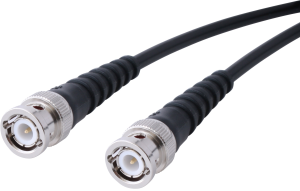 Koaxialkabel, HD-BNC plug (gerade) auf HD-BNC-Stecker (gerade), 50 Ω, RG-58C/U, Tülle schwarz, 0.25 m, C-00823-01-3