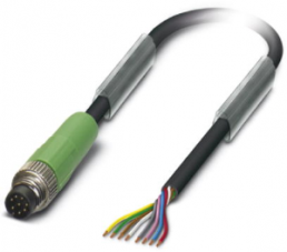 Sensor-Aktor Kabel, M8-Kabelstecker, gerade auf offenes Ende, 8-polig, 1.5 m, PUR, schwarz, 1.5 A, 1404178