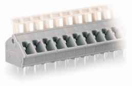 Leiterplattenklemme, 10-polig, RM 5 mm, 0,08-2,5 mm², 24 A, Käfigklemme, grau, 256-410