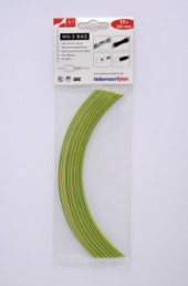 Wärmeschrumpfschlauch, 3:1, (3/1 mm), Polyolefin, vernetzt, gelb/grün