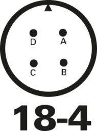 Stecker-Kontakteinsatz, 4-polig, Lötkelch, gerade, 97-18-4P(431)