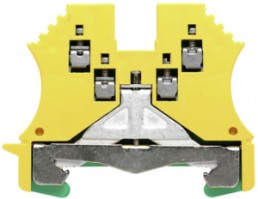 Schutzleiter-Reihenklemme, Schraubanschluss, 0,5-1,5 mm², 4-polig, 180 A, 8 kV, gelb/grün, 1016500000