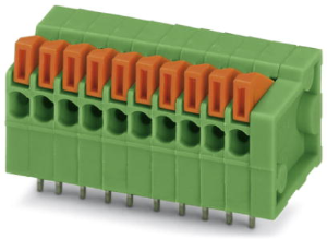 Leiterplattenklemme, 13-polig, RM 2.54 mm, 0,14-0,5 mm², 6 A, Federklemmanschluss, grün, 1700237