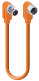 Sensor-Aktor Kabel, M12-Kabelstecker, abgewinkelt auf M12-Kabeldose, abgewinkelt, 5-polig, 0.3 m, PVC, orange, 4 A, 10392