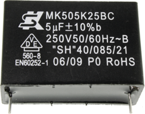 MKP-Folienkondensator, 1 µF, ±10 %, 250 V (AC), PP, 22.5 mm, MK105K25BC