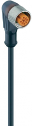 Sensor-Aktor Kabel, M12-Kabeldose, abgewinkelt auf offenes Ende, 4-polig, 5 m, PUR, schwarz, 4 A, 11478