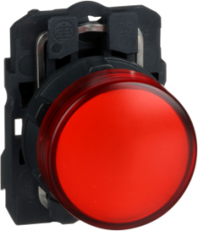 Meldeleuchte, beleuchtbar, Bund rund, rot, Einbau-Ø 22 mm, XB5AVG4