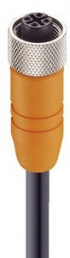 Sensor-Aktor Kabel, M12-Kabeldose, gerade auf offenes Ende, 4-polig, 7.5 m, PUR, orange, 4 A, 8264