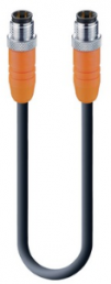 Sensor-Aktor Kabel, M12-Kabelstecker, gerade auf M12-Kabelstecker, gerade, 4-polig, 1 m, PUR, orange, 4 A, 10243