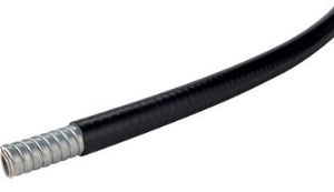 Schutzschlauch, Innen-Ø 12.6 mm, Außen-Ø 17.8 mm, BR 85 mm, Stahl, galvanisiertt/PVC, schwarz